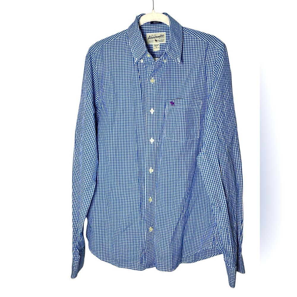Abercrombie Muscle Check Gingham Button Down Shirt Sz L